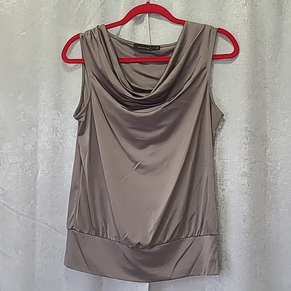 THE LIMITED SLEEVELESS DRESS TOP SIZE MEDIUM SEMI SHEER SHIMMER flawed‎
